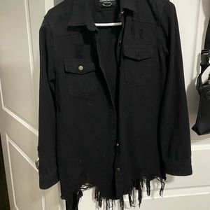 Black Trade Jean Jacket (distressed) size small